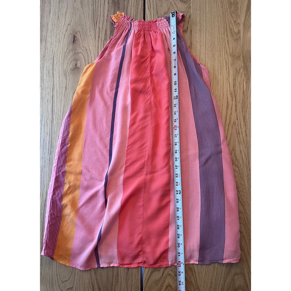 LOFT Striped Halter‎ Swing Mini Dress Womens XS Pink Orange Boho Summer - Picture 8 of 8